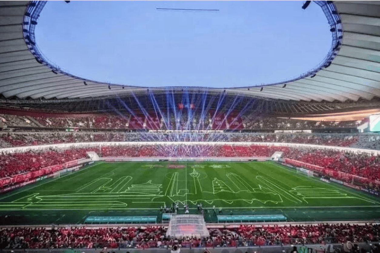 RGB Laser Light Show at Xi'an International Football Center During AFC U23 Asian Cup Qualifiers
